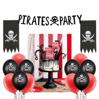 Pack decorativo para fiesta de piratas - 25 piezas