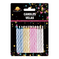 Velas de colores clásicas de 6 cm - 24 unidades