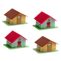 Obleas de casas de 4 cm - Dekora - 63 unidades