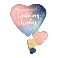 Globo de corazones Wedding Wishes de 76 x 58 cm - Anagram