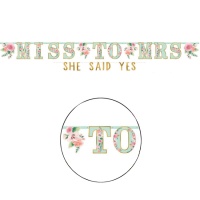 Guirnalda de Miss To Mrs - She said yes de 3 m