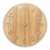 Reloj de pared gris y madera de 60 cm - DCasa