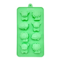 Molde de animales de silicona de 20,5 x 11 cm - Happy Sprinkles - 8 cavidades