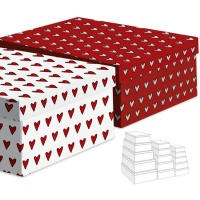 Caja rectangular de corazones Love - 15 unidades