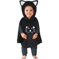Poncho de gato negro para bebé