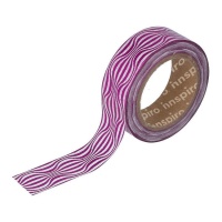 Washi tape de ondas rosa metal - 10 m