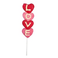 Brocheta de nube de corazón Love roja y rosa de 33 gr