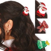 Pinzas para el pelo de Navidad surtidas de 3,5 cm - 3 unidades