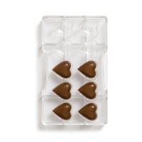 Molde de corazones para chocolate de 20 x 12 cm - Decora - 10 cavidades