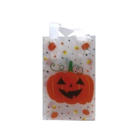 Bolsa transparente con calabazas Halloween de 14 x 9 x 20 cm - 6 unidades