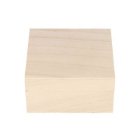 Caja de madera con forma cuadrada con bisagras de 10 x 5,3 cm