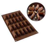 Molde de Barras pirámide para chocolate de silicona de 17 x 29,5 cm - Silikomart - 24 cavidades