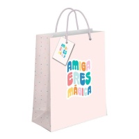 Bolsa regalo de 32 x 26 x 10 cm de Amiga eres mágica - 1 unidad