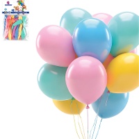 Globos de látex de 23 cm color pastel surtido - 10 unidades