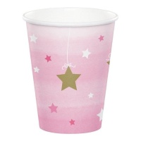 Vasos de primer año rosa de 250 ml - 8 unidades