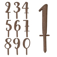 Topper de madera de números - Artis decor - 3 unidades