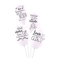 Globos de látex blancos para boda de 30 cm - 8 unidades