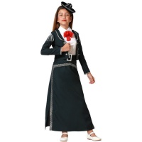 Disfraz de mariachi negro elegante para niña