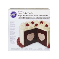 Kit de moldes con relleno de corazón de 20,9 x 20,9 x 5,7 cm - Wilton - 2 unidades