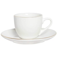 Taza de café de 90 ml con ribete dorado