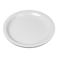 Platos de 28 cm de cartón blanco - 3 unidades