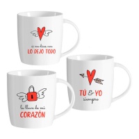 Taza de 350 ml Amor con mensajes - 1 unidad