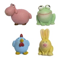 Figuras para roscón de animales de colores de 3 cm - 50 unidades