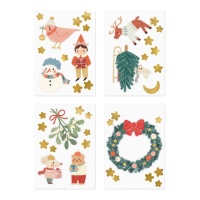 Decoración adhesiva para ventana de Navidad en 11 diseños - 4 hojas