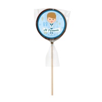 Piruleta de chocolate Comunión niño surtida de 35 gr - 1 unidad