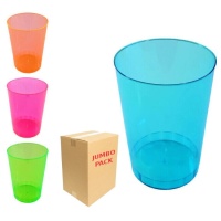 Vasos de 370 ml de plástico color neón anchos - 192 unidades