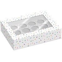 Caja para 12 cupcakes de confeti - 2 unidades