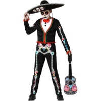 Disfraz de esqueleto Catrina mejicana para niño