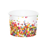 Tarrinas con sprinkles de colores de 266 ml - 6 unidades