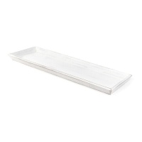 Bandeja decorativa rectangular color blanco decapado de 56 cm - DCasa