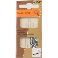 Agujas de perla con enhebrador de distintos grosores nº 10-13 - Mediac - 5 piezas