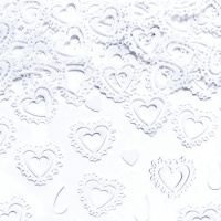 Confetti de corazones blancos con encaje de 15 gr
