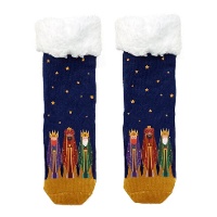 Calcetines de Reyes Magos con borreguito - 1 par