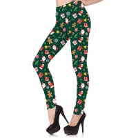 Legging navideño verde con Papá Noel