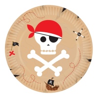 Platos de piratas en busca del tesoro de 23 cm - 8 unidades