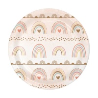 Platos de Boho rainbow de 18 cm - 8 unidades