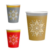 Vasos de estrella de Navidad de 270 cc - 6 unidad