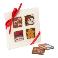 Chocolatinas de Navidad Snowman en estuche de 4 surtidas - 1 unidad