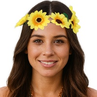 Cinta de margaritas amarillas con lazo