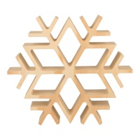 Figura de madera de copo de nieve de 17 x 20 x 4 cm - 1 unidad
