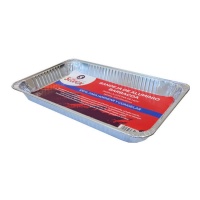 Envase de aluminio desechable rectangular de 52,5 x 32,5 x 5,5 cm - 1 unidad