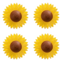 Flores de oblea de Girasol de 4,5 cm - Dekora - 150 unidades