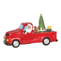 Camioneta con Papá Noel con luz, música y movimiento de 27 x 11 x 16 cm