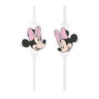 Pajitas de Minnie Baby de 22 cm - 4 unidades