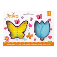 Cortadores de mariposa y tulipán - Decora - 2 unidades
