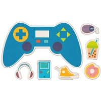 Decoración de azúcar 2D para tarta de Videojuegos - 7 piezas